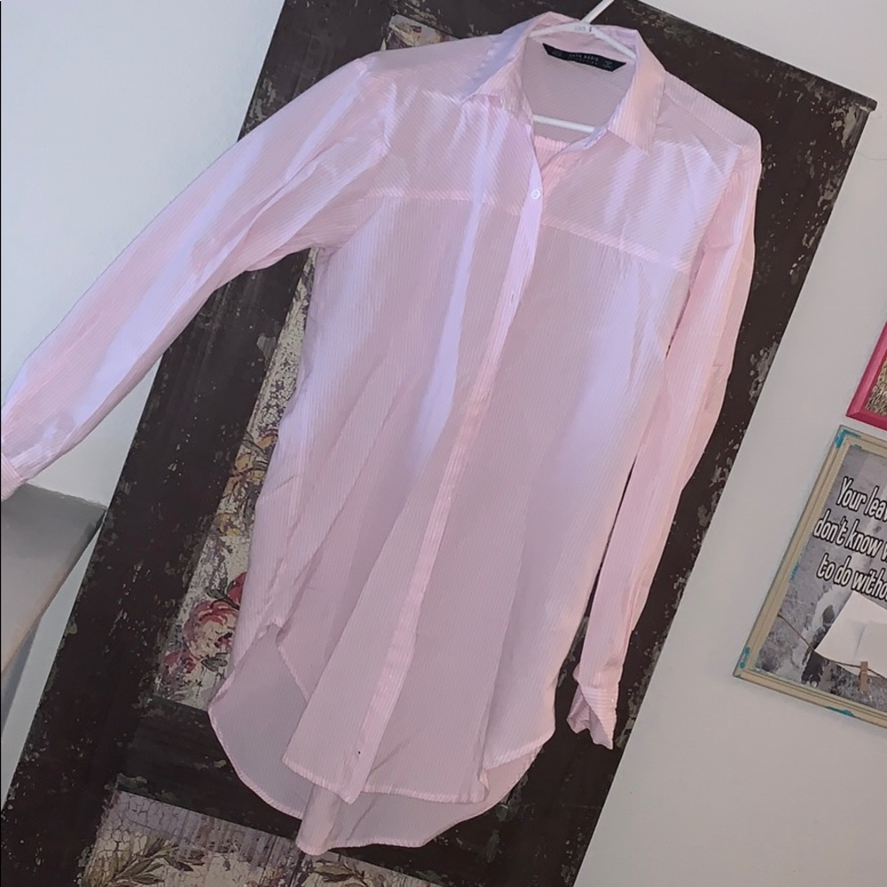 3for 20$Zara pink long shirt size M ..